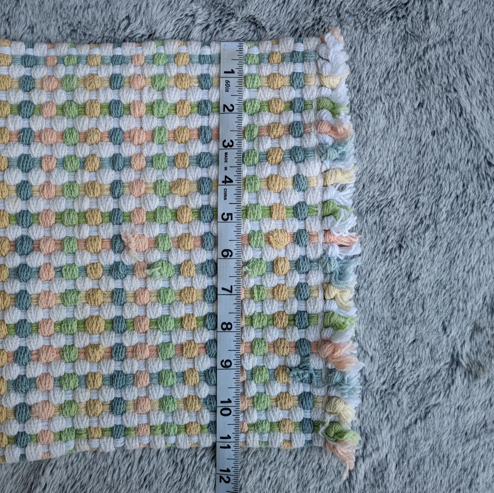 Vintage Woven Checked Placemats Set‎ of 2 Pastel Multicolor